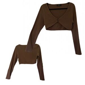 White Fox Boutique Ribbed Cropped Cardigan